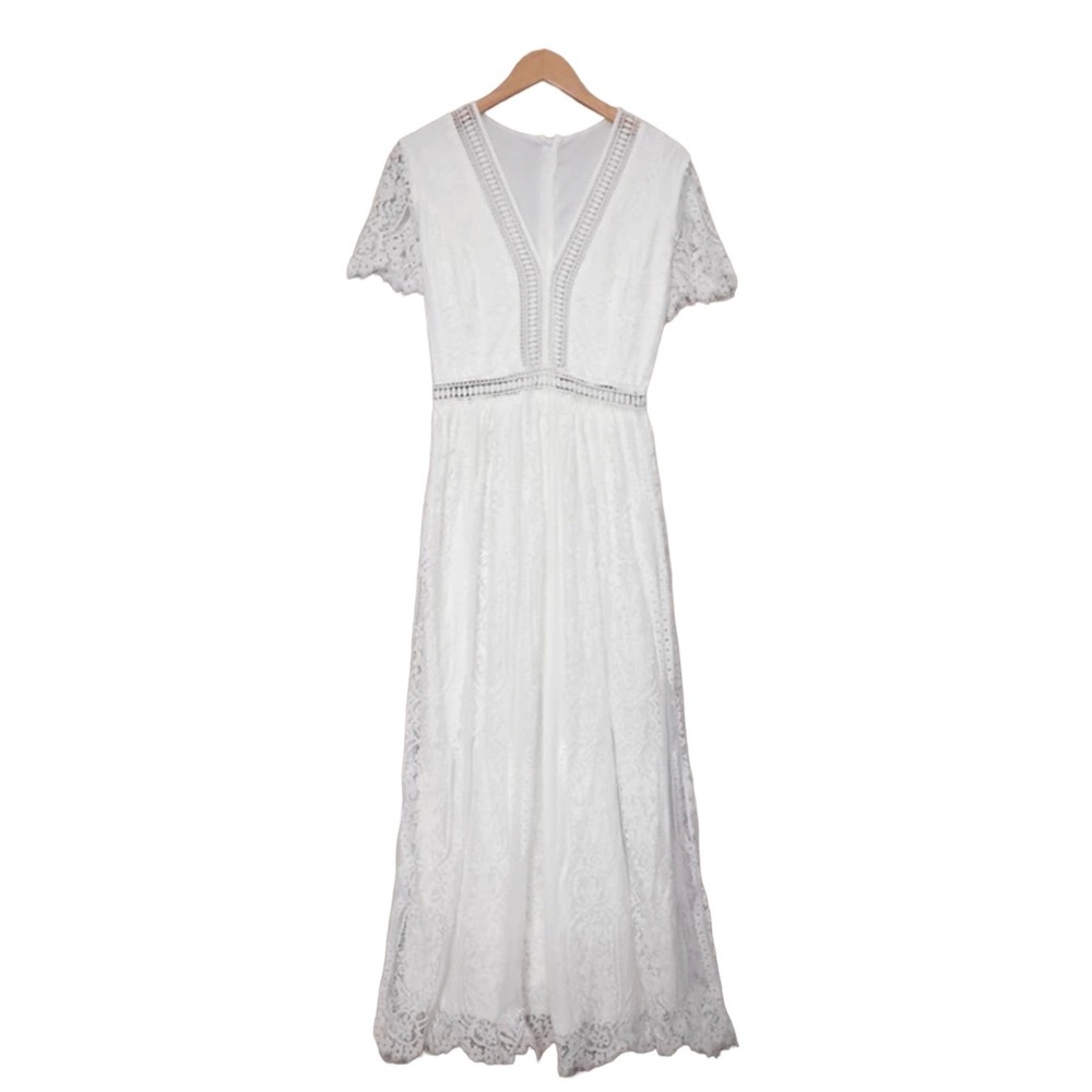 Dress for Women V Neck Long Sleeve Tassel Long Lace Dress Vacation Beach Ethnic